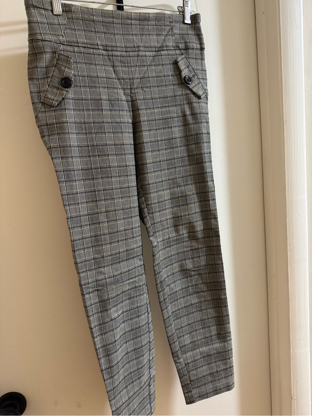 Soho Apparel Gray Plaid Ankle Pants